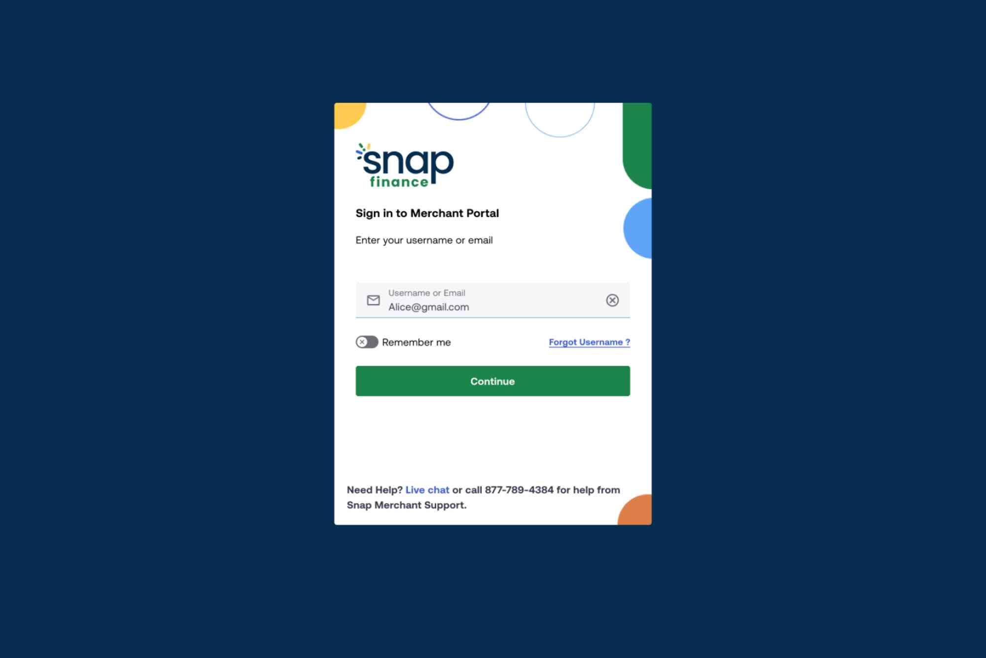 Snap Finance Merchant Login